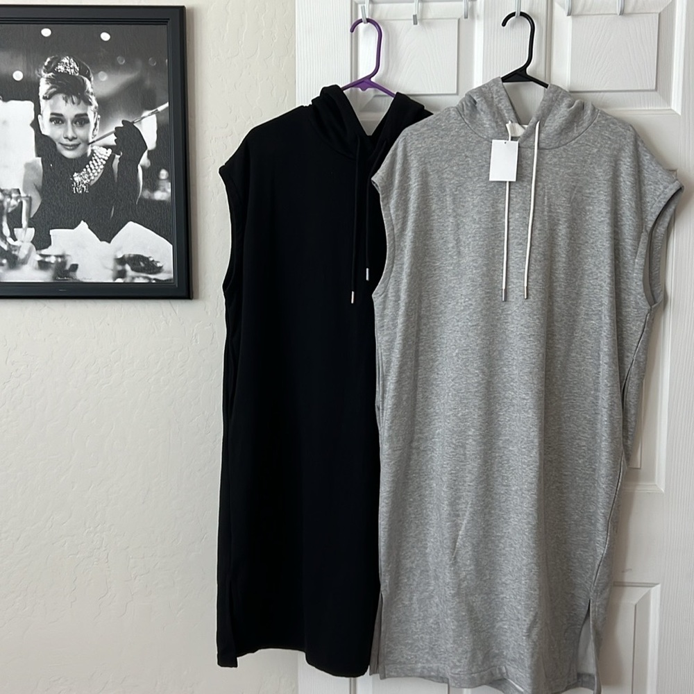 H&M Gray Sleeveless Oversized Hoodie Dress bundle